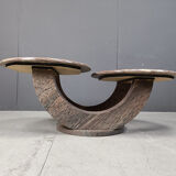 Vintage two tier marble coffee table, 1970s