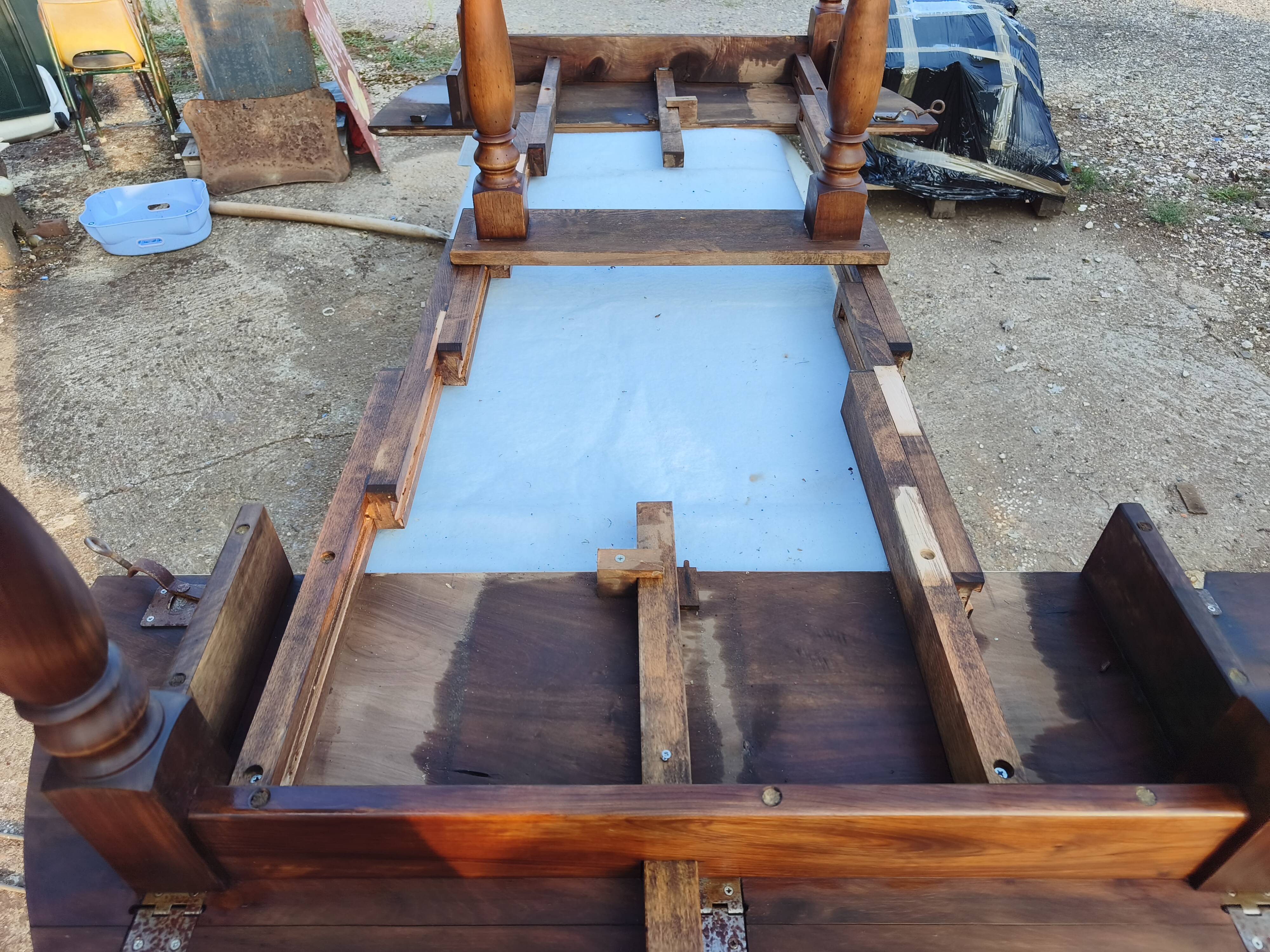 19th-century walnut drop-leaf table.
