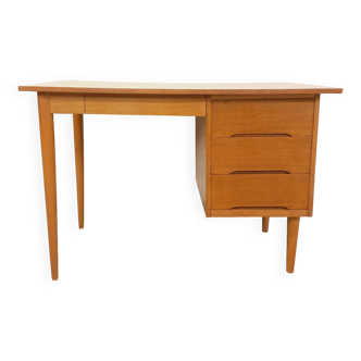 Bureau vintage en bois de chêne des années 60