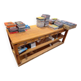 Large old draper's table with 5 drawers