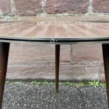 Table basse cocktail formica française vintage 1960 déco bohème