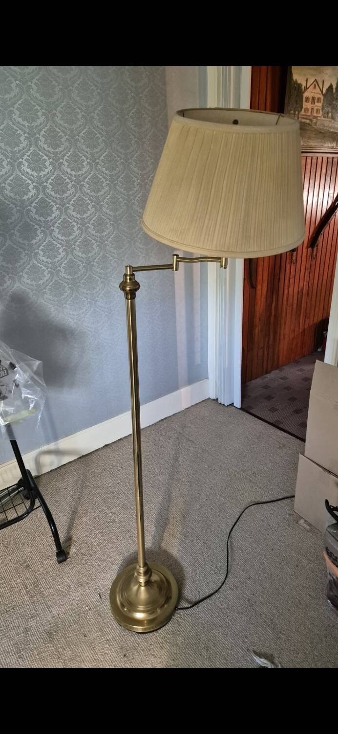 Vintage articulated lamp in gilded brass