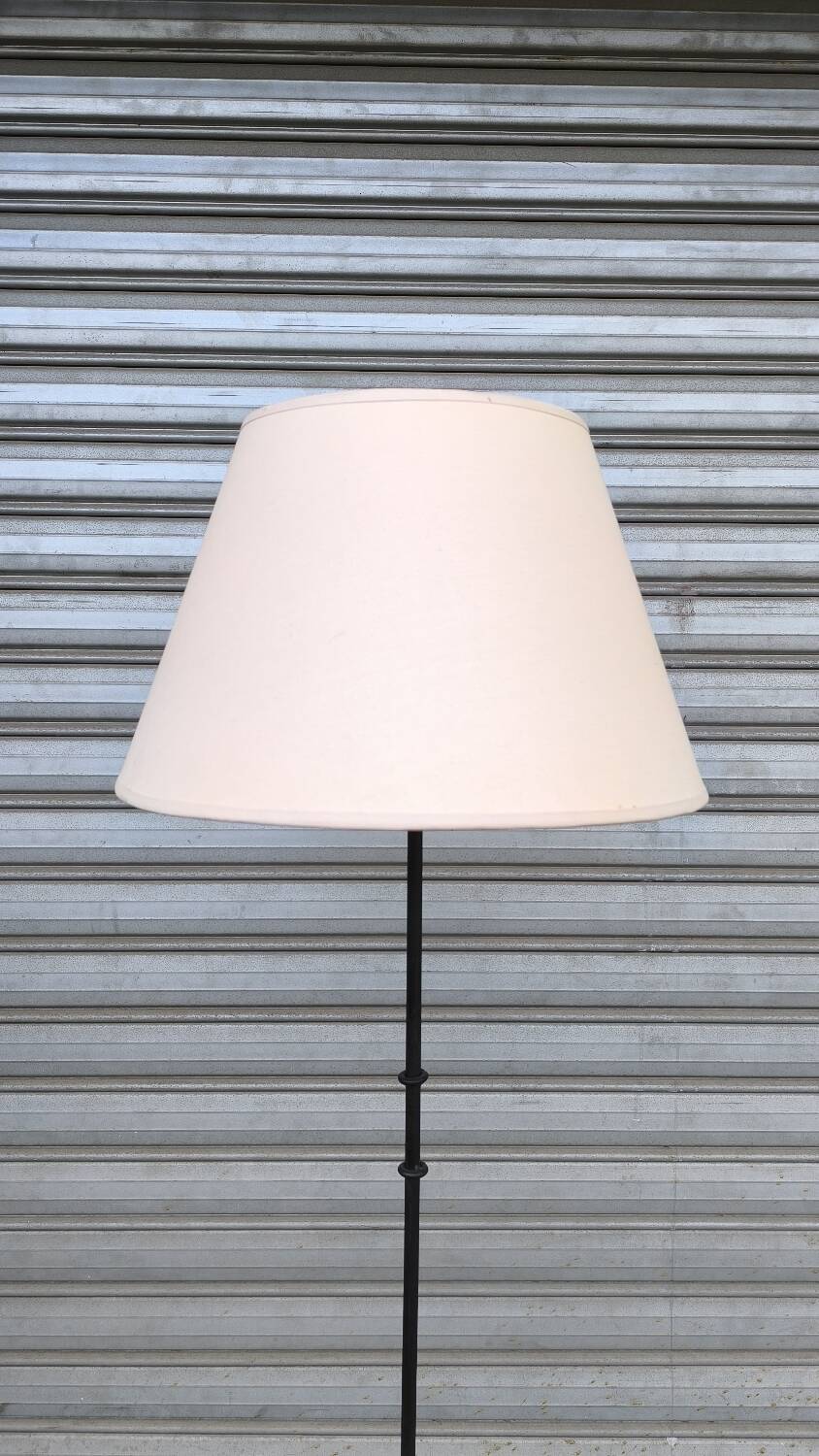 1950s wrought iron tripod floor lamp