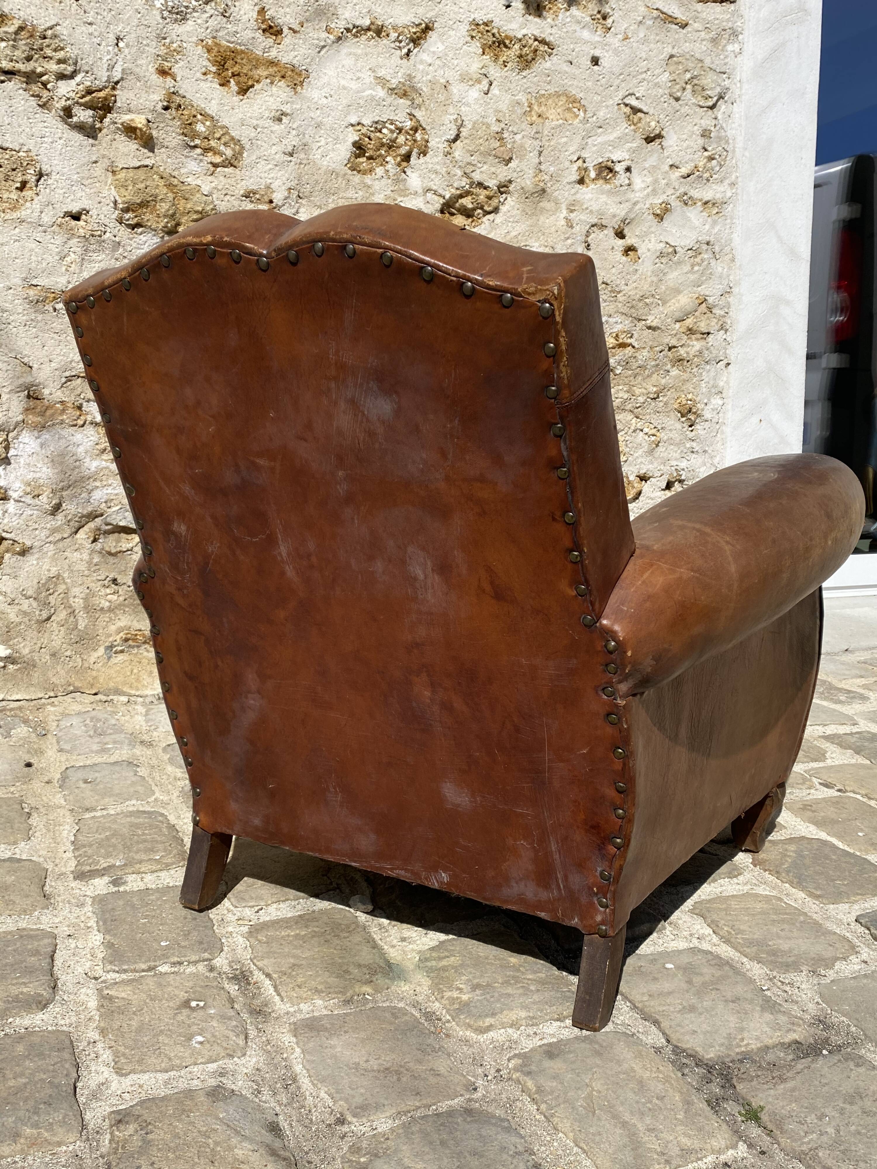 Leather club chair