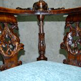 Neo-Renaissance corner armchair in carved walnut