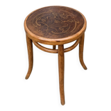 Thonet style Art Nouveau bistro stool in curved wood