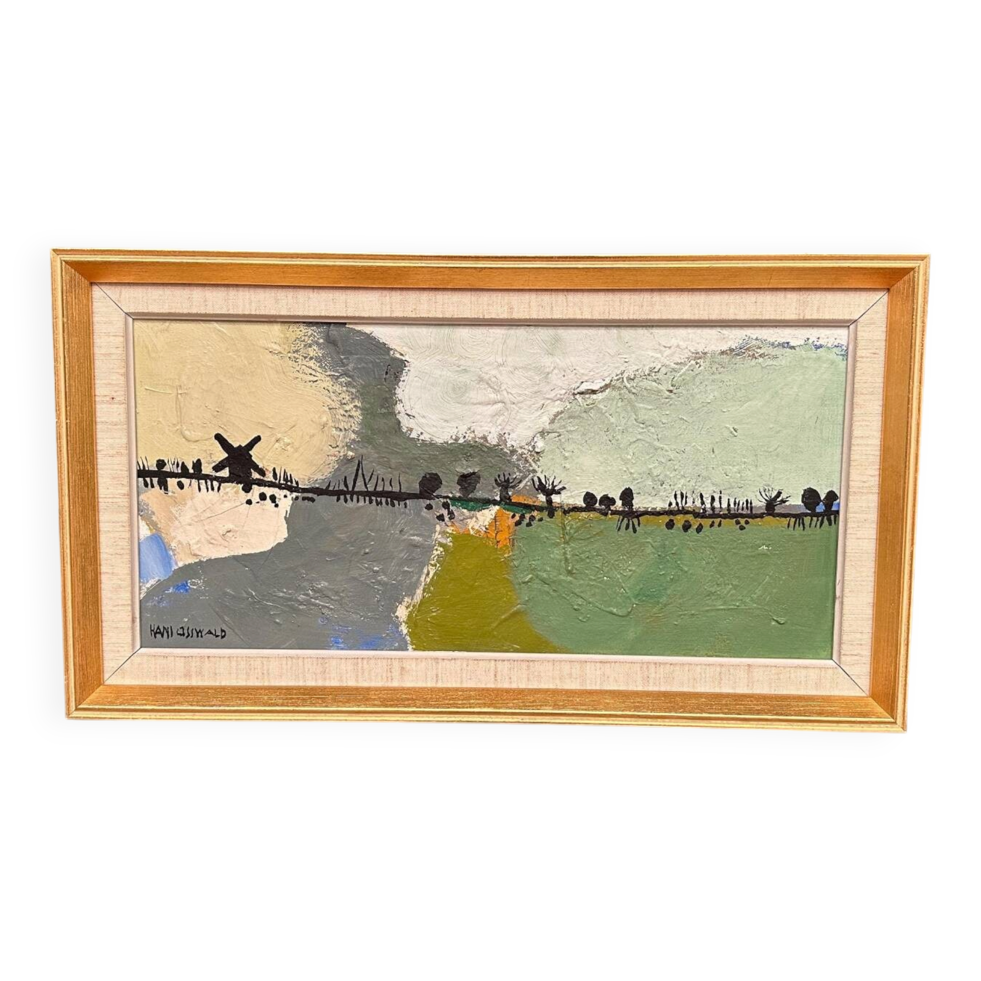 Swedish Oil on Canvas – “Kvarnvägen” by Hans Osswald – Signed