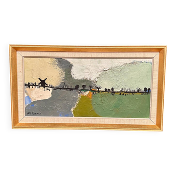 Huile sur toile suédoise – “Kvarnvägen” par Hans Osswald – Signé