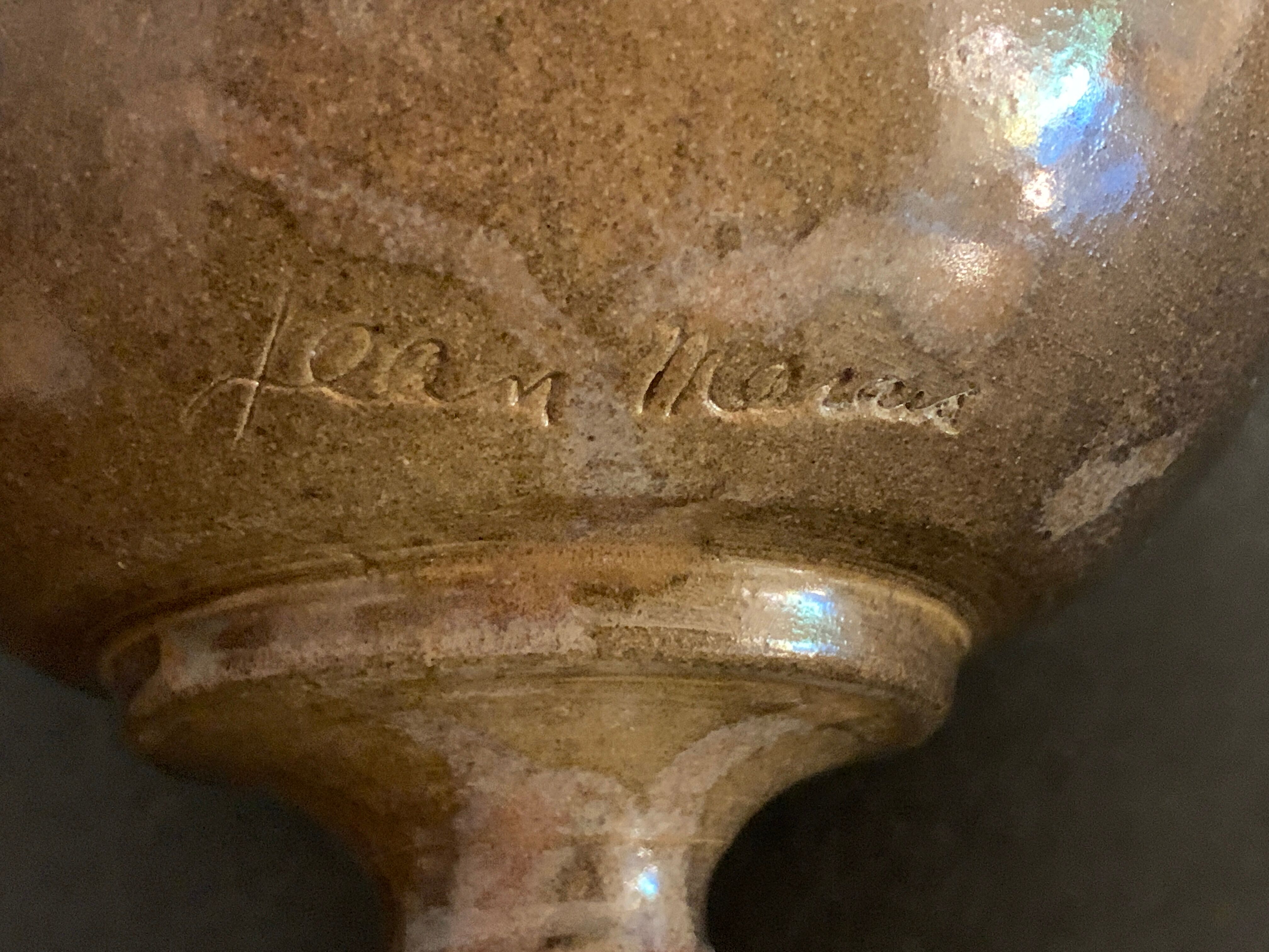 Ceramic standing cup signed Jean Marais, Vallauris, 1970