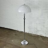 Lampadaire vintage avec abat-jour champignon blanc