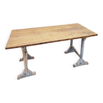 Farmhouse table on trestles