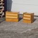 Pair of bedside tables, vintage rattan side furniture 1960