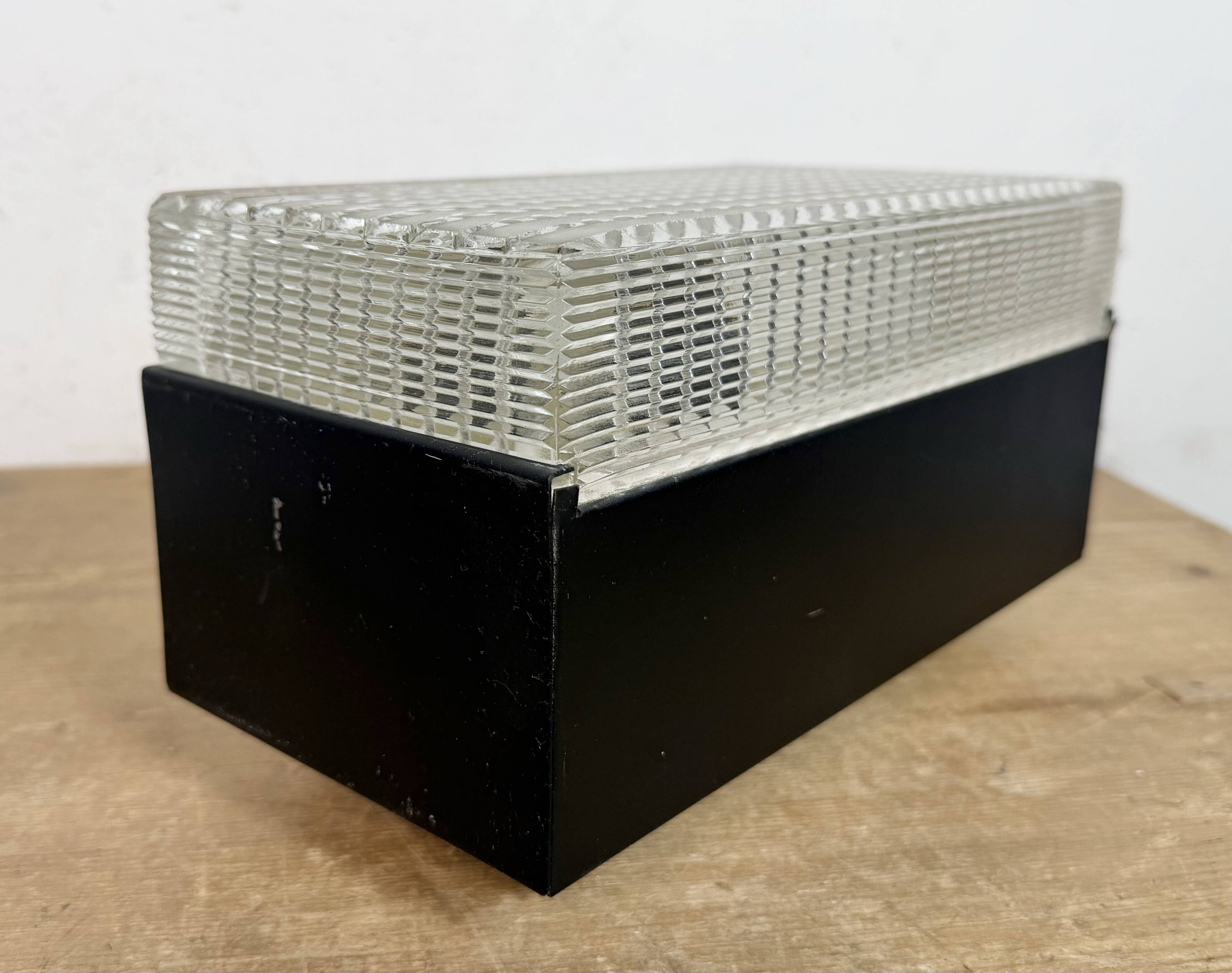 Vintage Glass Wall or Ceiling Light from Napako, 1970s