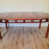 Asian table + 6 round/extendable/oval chairs in rosewood