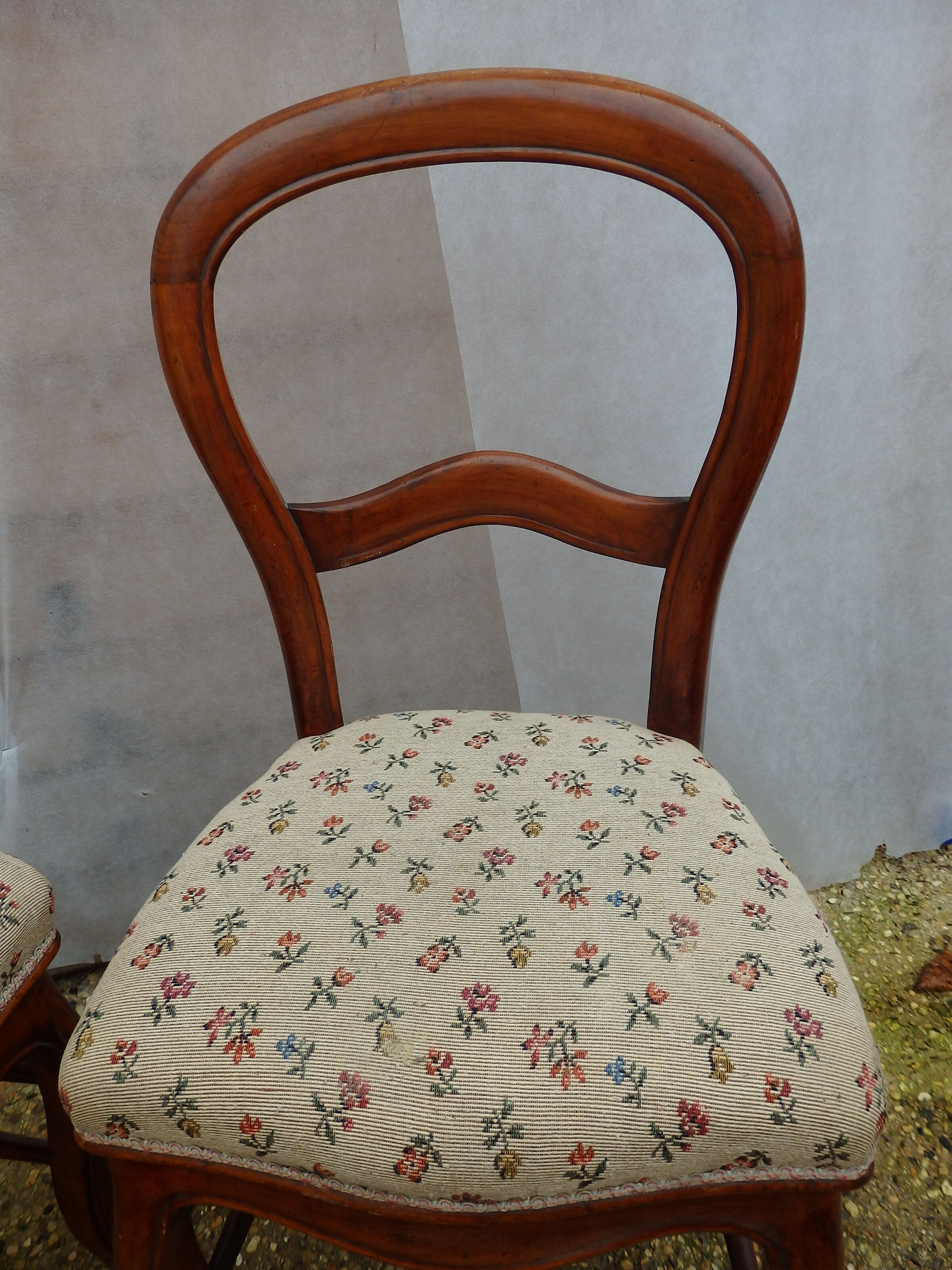 Pair of old chairs has medallion style Louis XVI