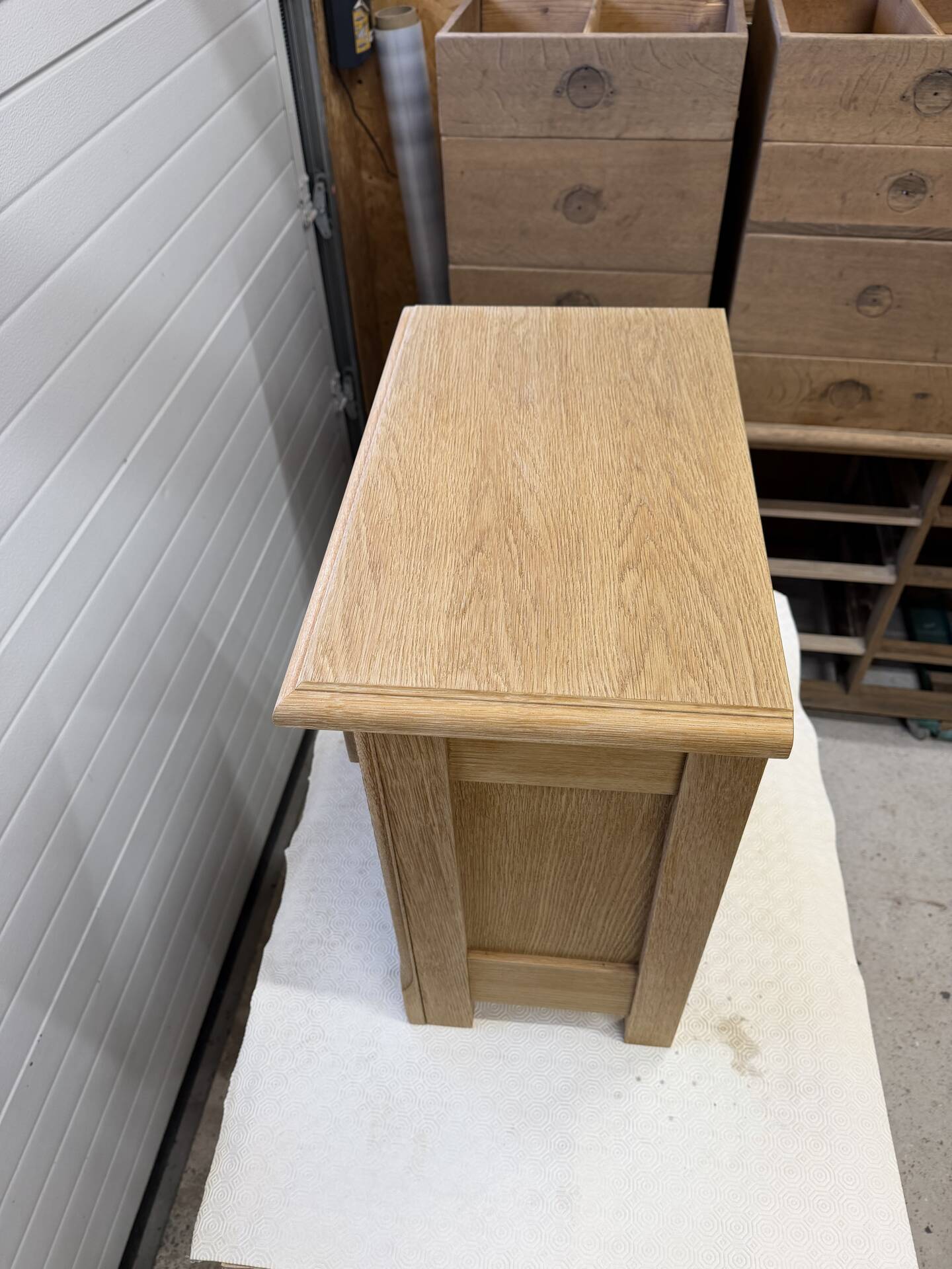 Solid oak bedside table