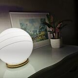 Lampe globe vintage en verre 1980