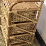 Commode en rotin vintage