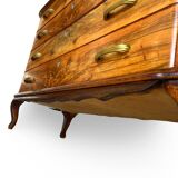 Italian art deco burl walnut chest of drawers, 1930s/1940s