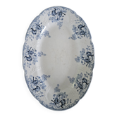Plat ovale faience Longwy modèle Joinville n*243 bleu terre de fer