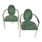2 Belgo Chrom dinning chairs Memphis style