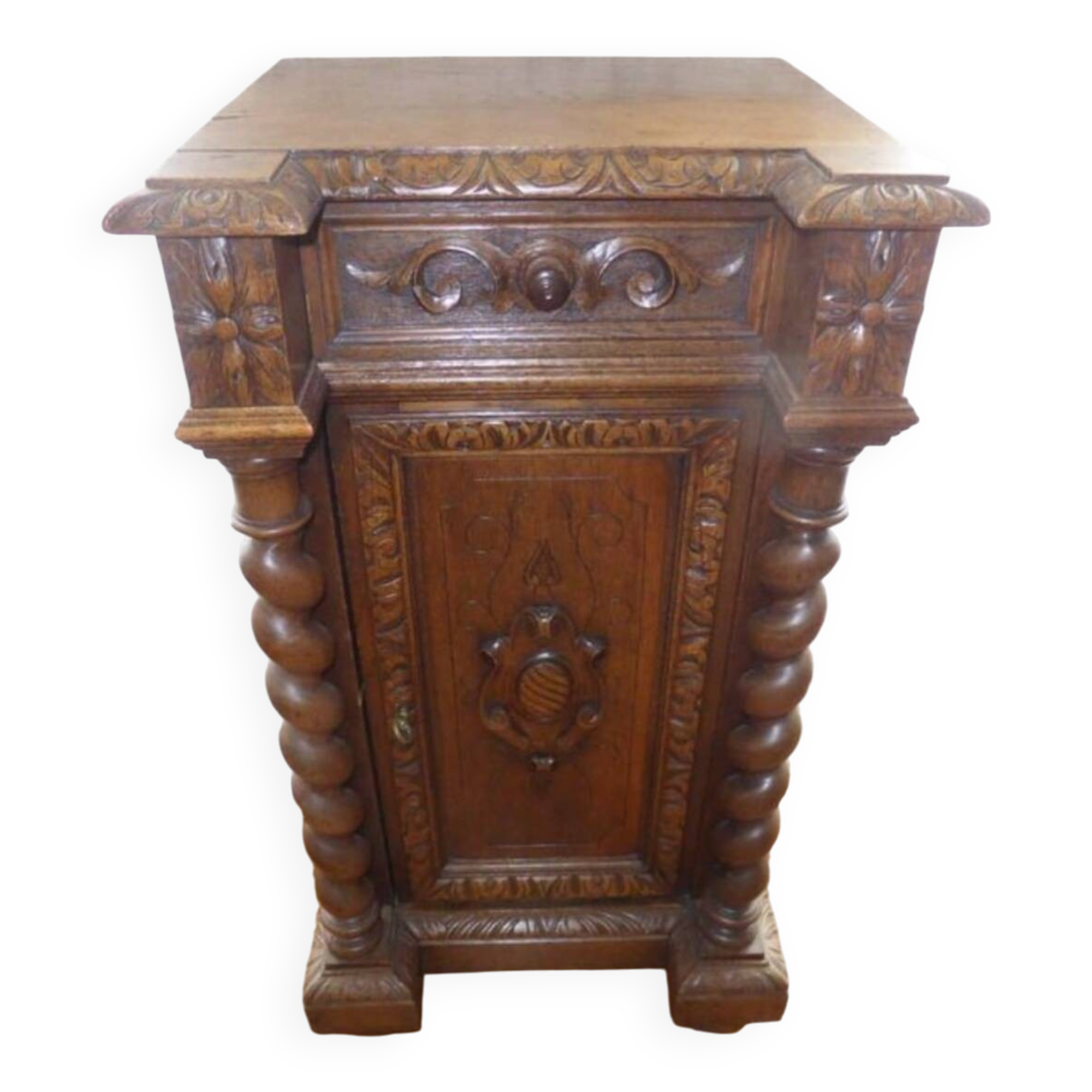 Antique bedside table in Louis XIII Baroque style