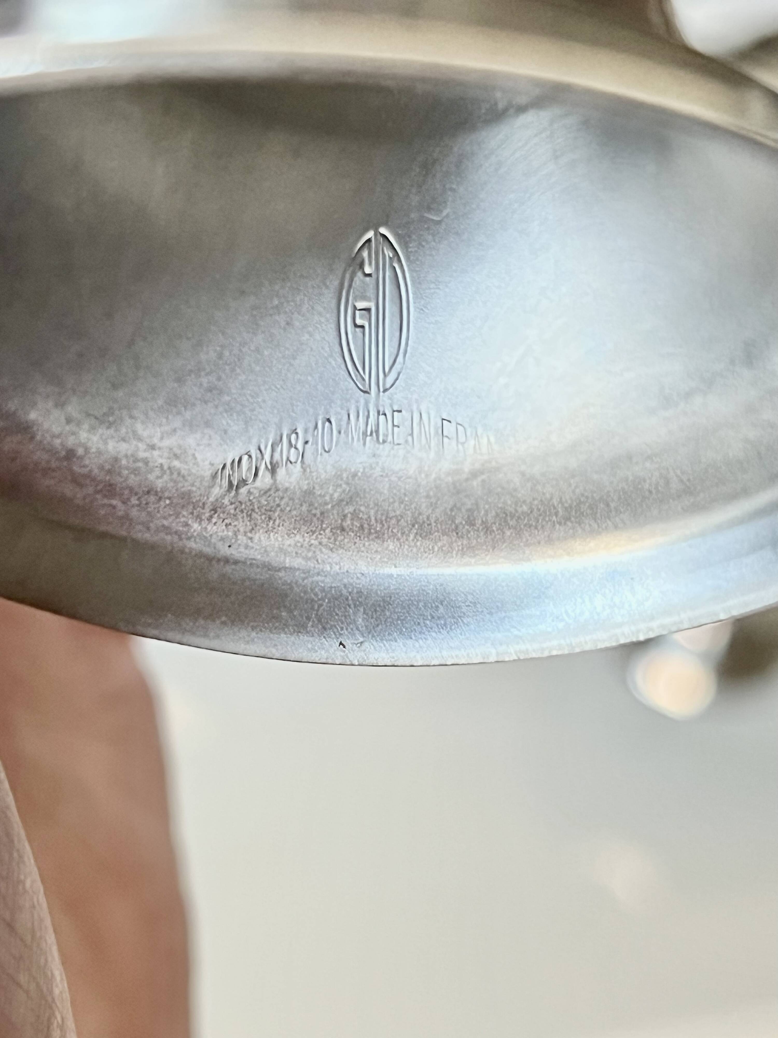 Set of 6 vintage Guy Degrenne stainless steel ice cream or sorbet cups