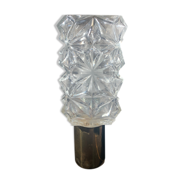 Wall lamp in glass and brass 60s