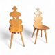 Vintage mid-century brutalist style design Tiroler chair set of 4