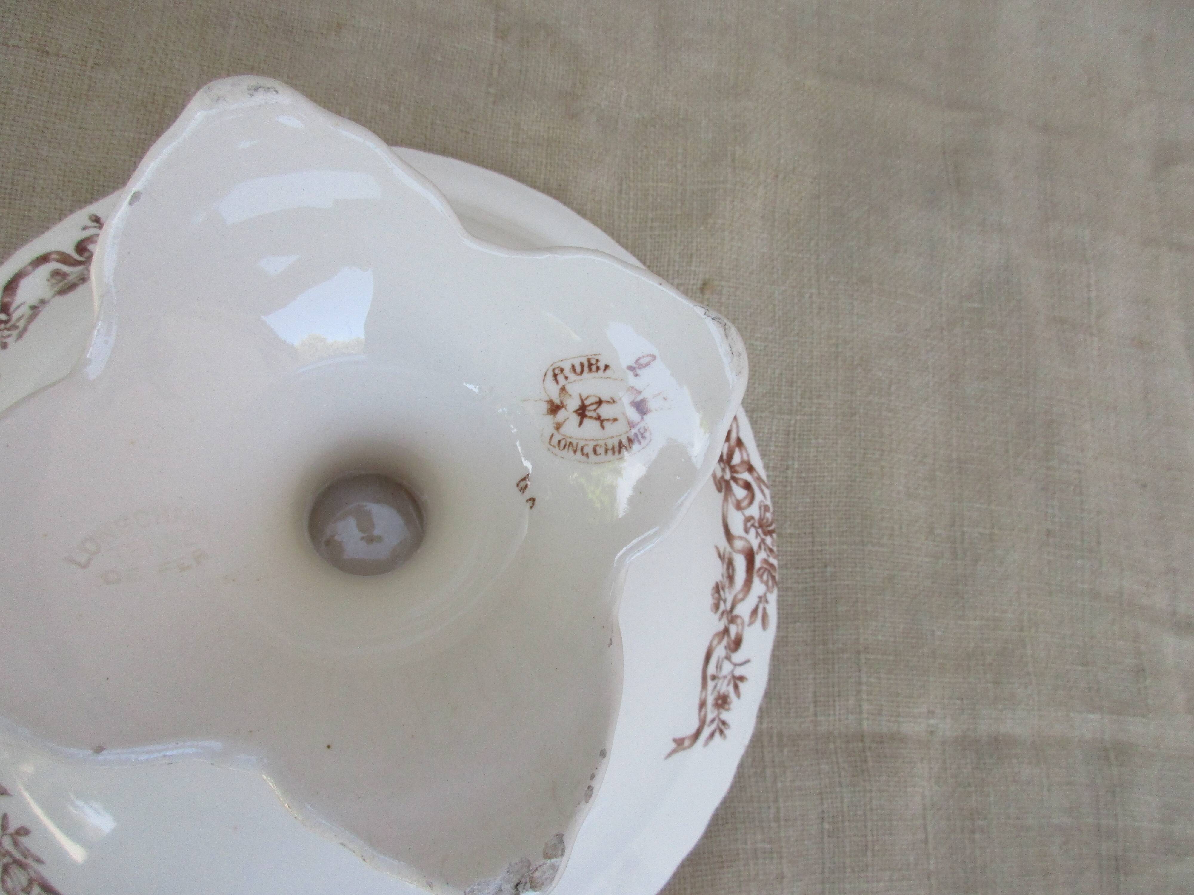 Compotier with floral decor brown longchamps