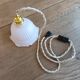 Pale pink vintage glass lamp, gold socket