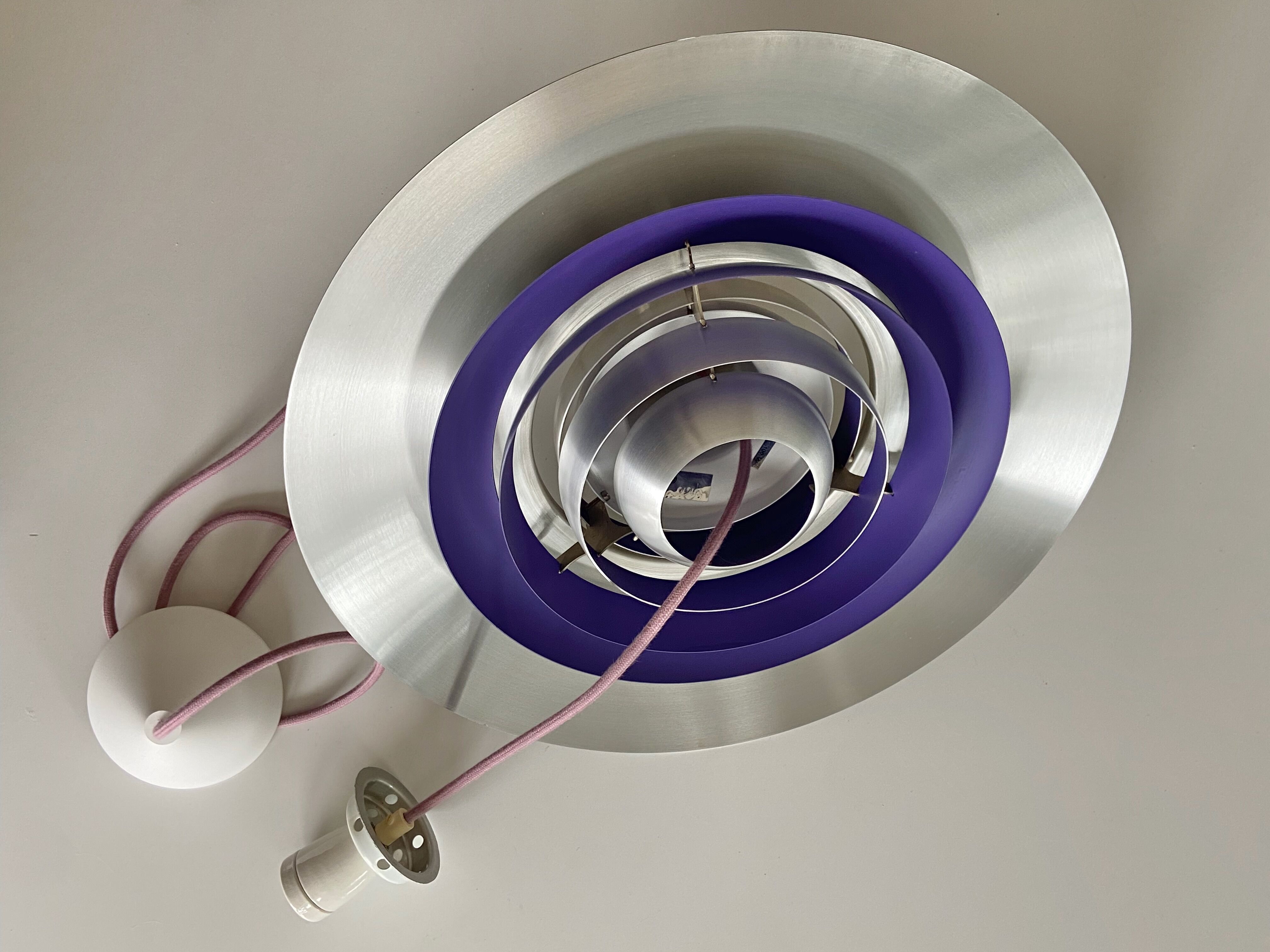 Silver Purple Preben Fabricius & Jørgen Kastholm Pendant Lamp Nordisk Solar