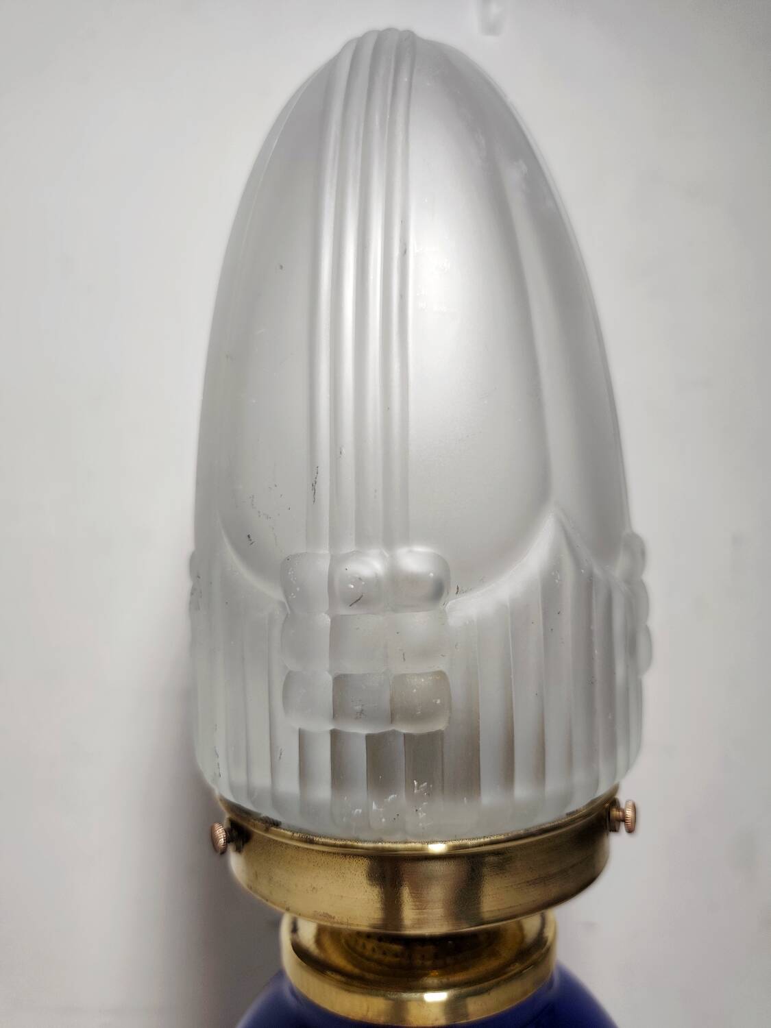 Lámpara de mesa de cristal. España, 1940s.