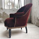 Fauteuil Napoléon III velours bordeaux