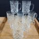 8 antique chiseled glass glasses / mugs
