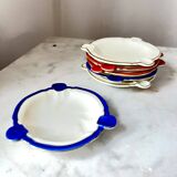 Cendrier en céramique vintage Rosenthal Elfenbein Kronach, série Miramar avec rouge