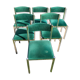Set of 6 metal and velvet chairs 70s