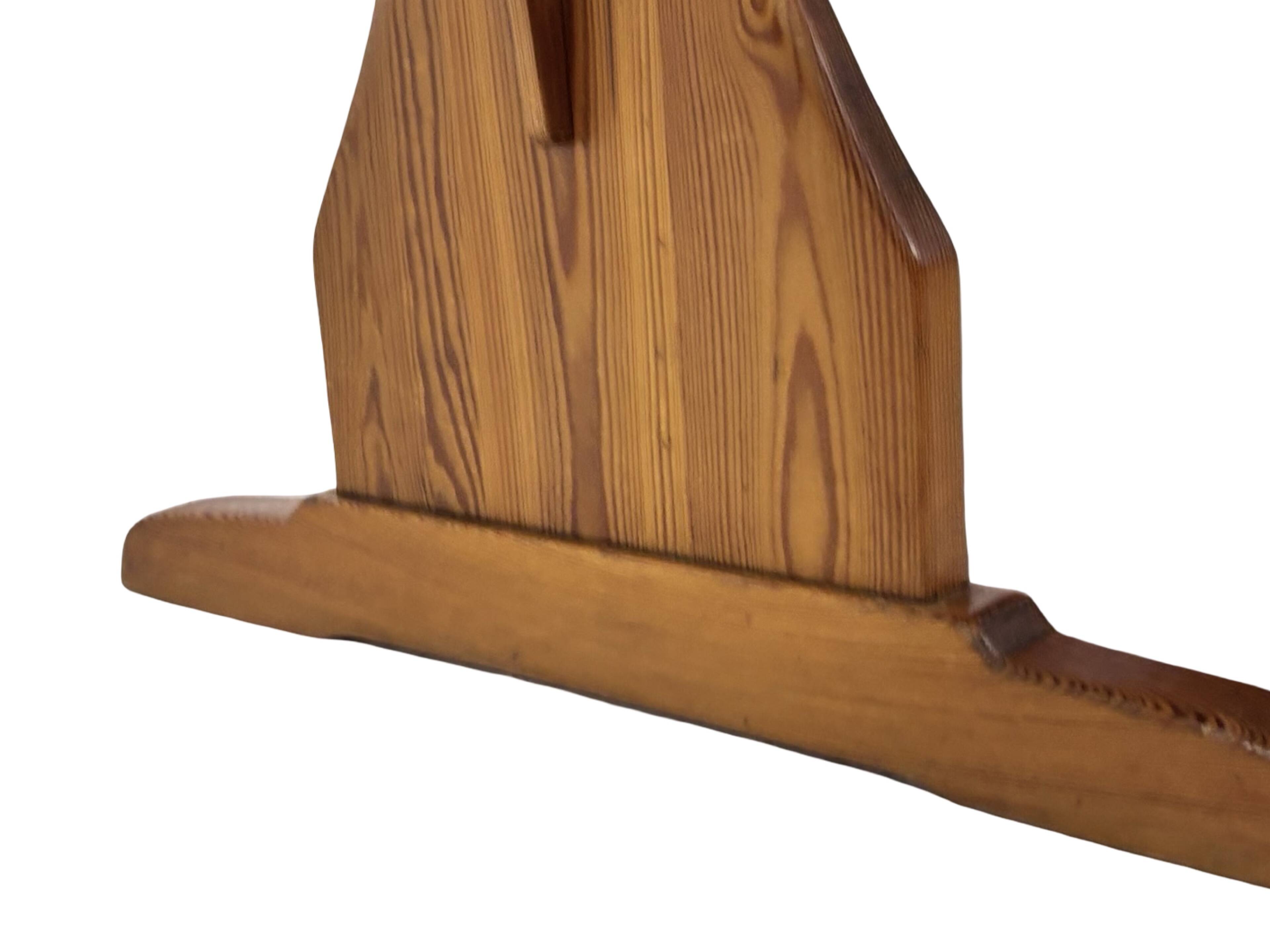 Vintage Pinewood Dining Table Desk with Drawer 60s Design