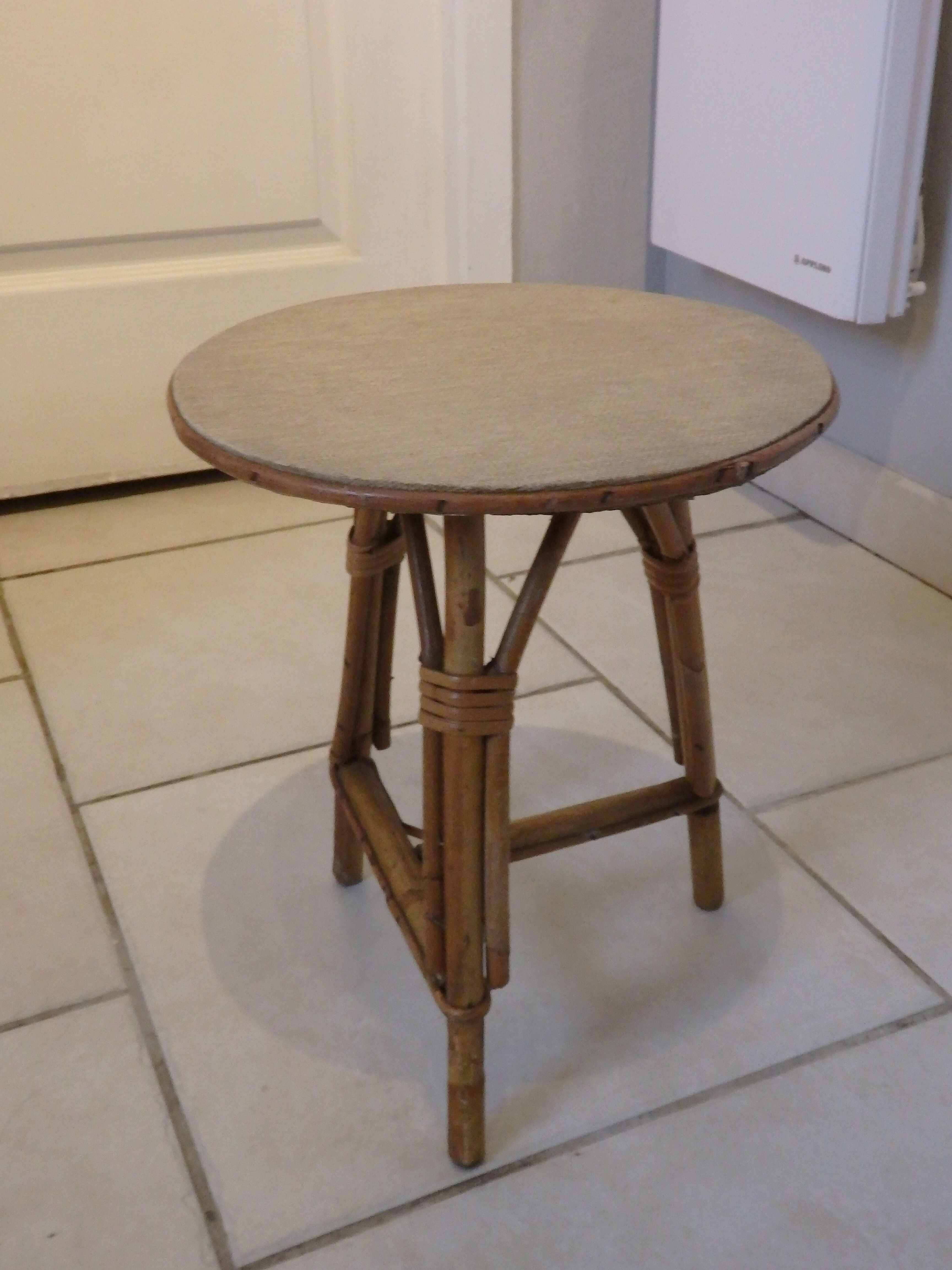 Side table vintage rattan