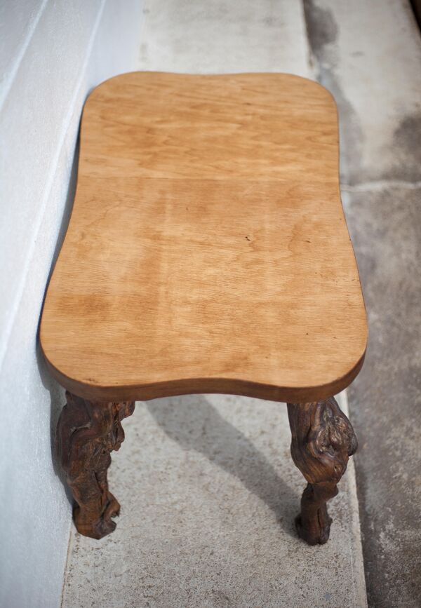 Table basse bois et pieds de vigne