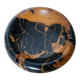 Vintage round ashtray in Italian black and gold Portoro marble.