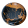 Vintage round ashtray in Italian black and gold Portoro marble.