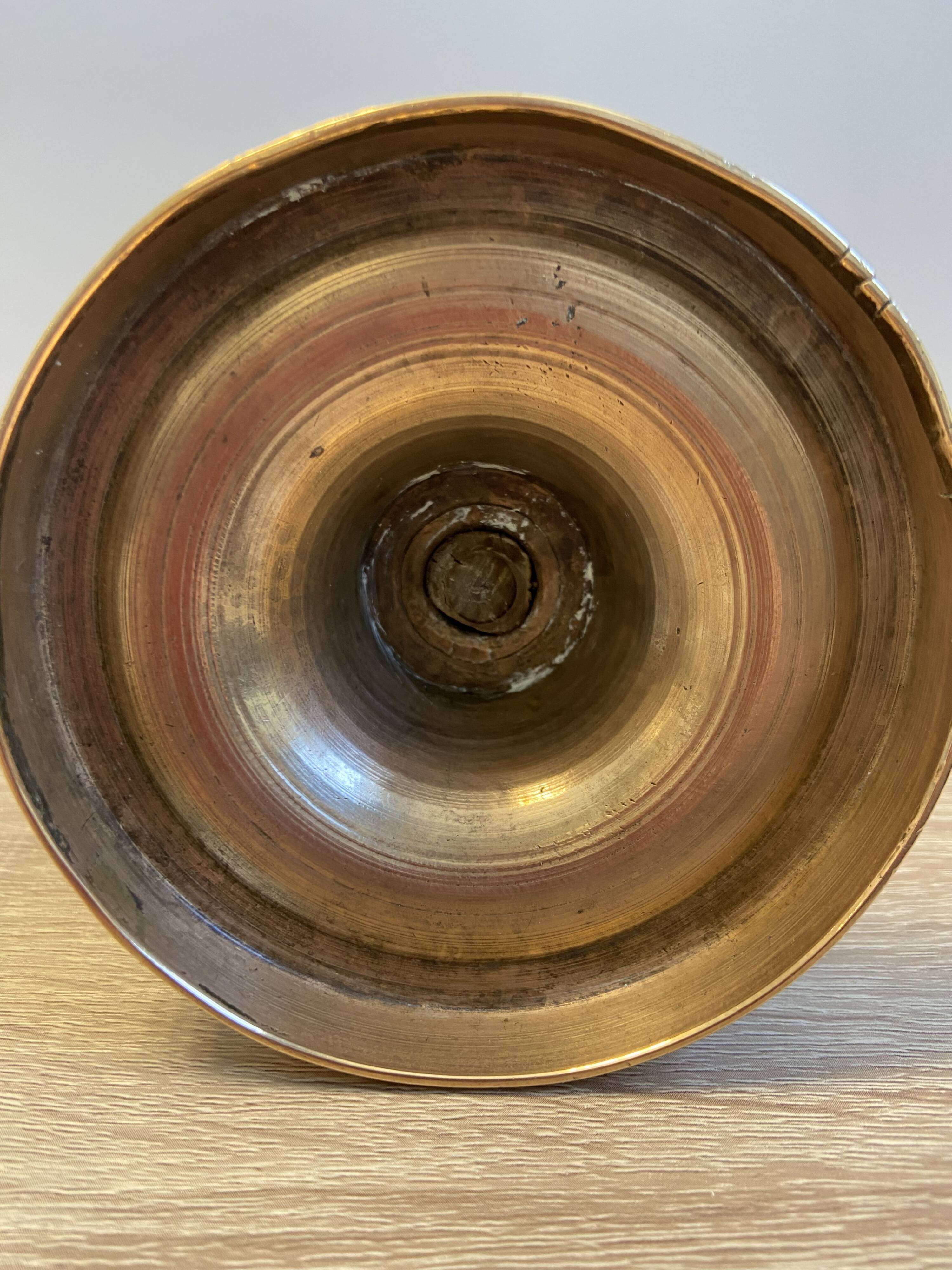 Antique Candlestick Candle Holder Flambeau Period 19th Century Gilt Bronze