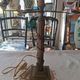 Mushroom lamp in glass paste and bronze Art Nouveau