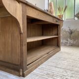 Two-sided central island counter in pine 220cm