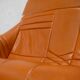 Sofa "space age". Leather, fiberglass, foam, steel. Circa 1970. Orange.