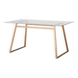 Glass table with brass structure - 6 people