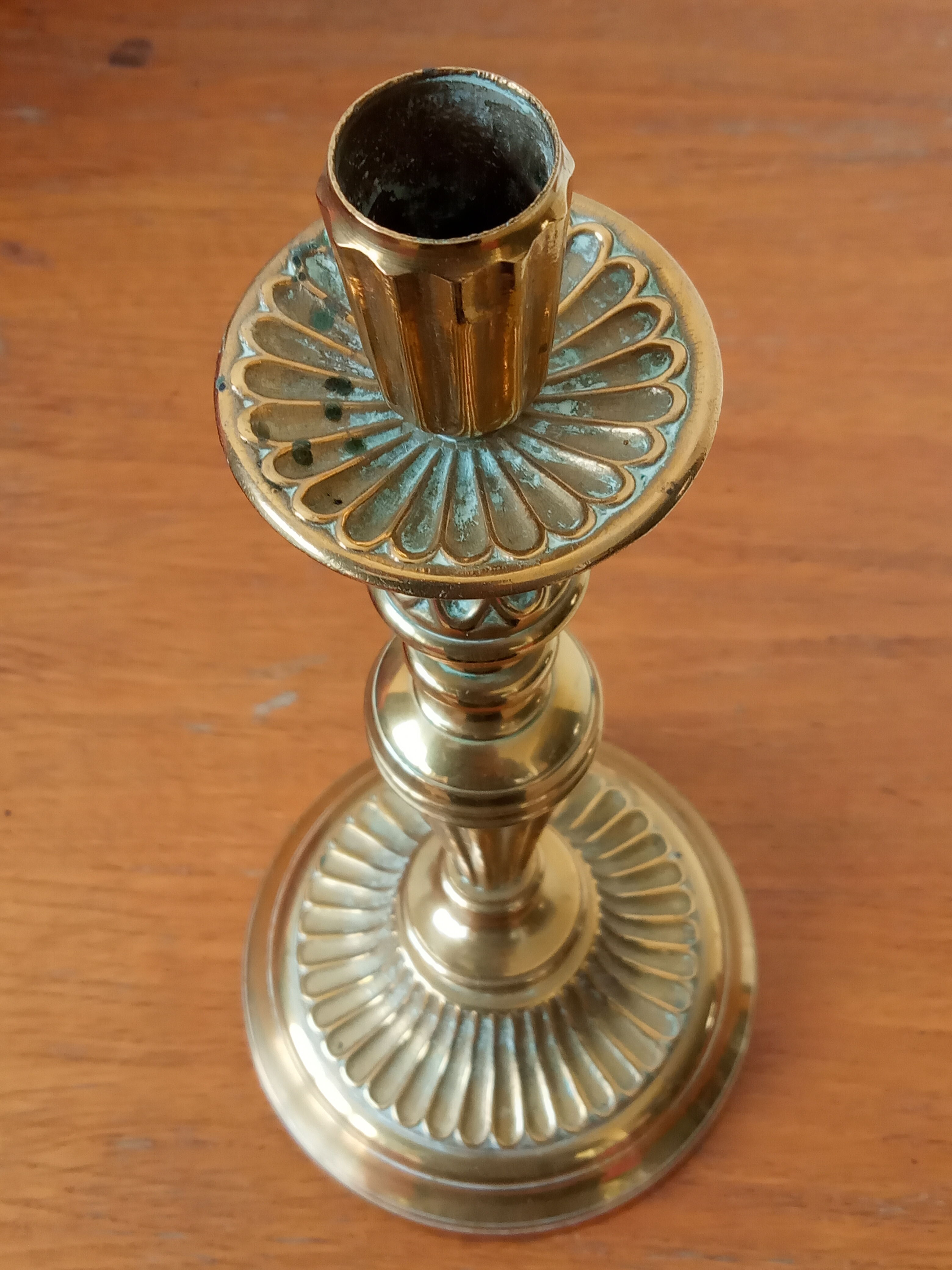 Golden bronze candle holder