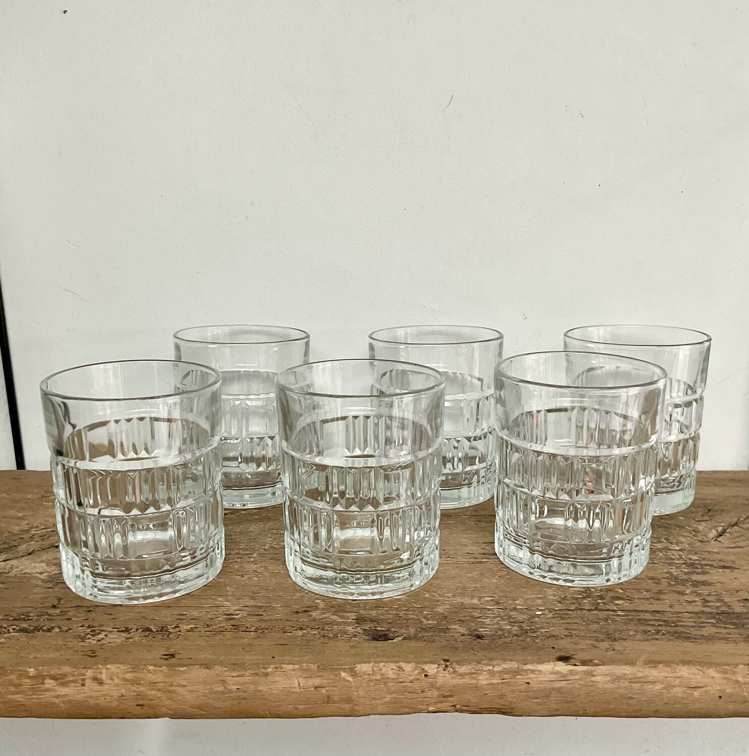 6 vintage Préfontaines whisky glasses
