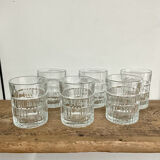 6 vintage Préfontaines whisky glasses